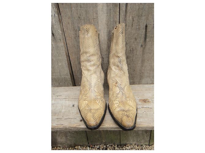 Botas Sartore de python bege 38 - vista 3