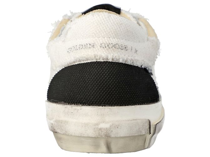 Sneaker Super-Star da Uomo Golden Goose in Canvas Bianco Nero Ice Blue - vista 4