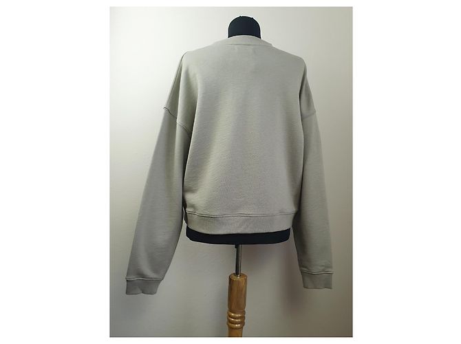 Autre Marque Sudadera Naadam cropped gris de algodón y cachemira - vista 3