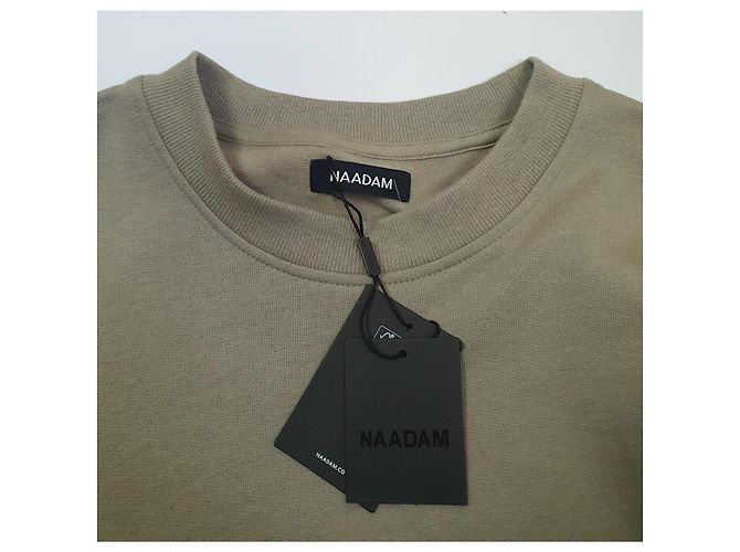 Autre Marque Sudadera Naadam cropped gris de algodón y cachemira - vista 4