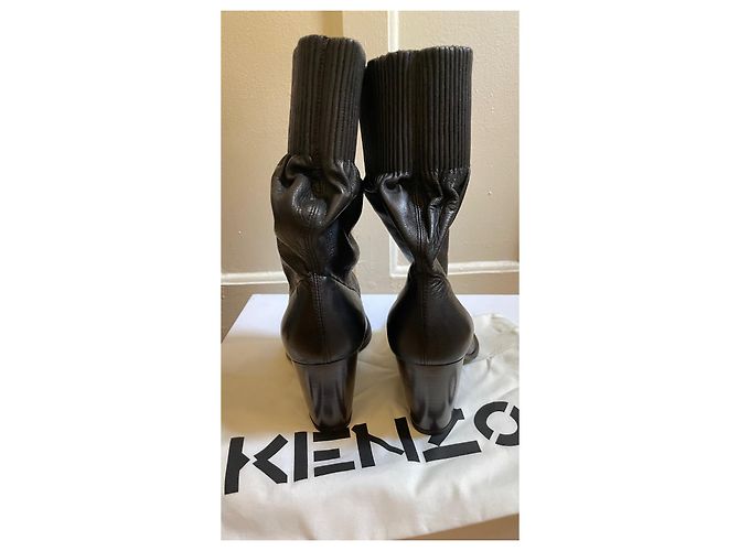 Stivaletti Kenzo Billow Low Top in pelle nera 38 Nero - vista 5