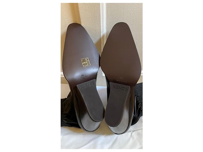 Stivaletti Kenzo Billow Low Top in pelle nera 38 Nero - vista 7