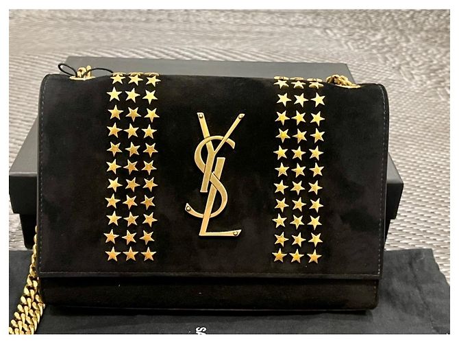 Downtown Yves Saint Laurent Black Suede Star Studded Kate Nero - vista 12