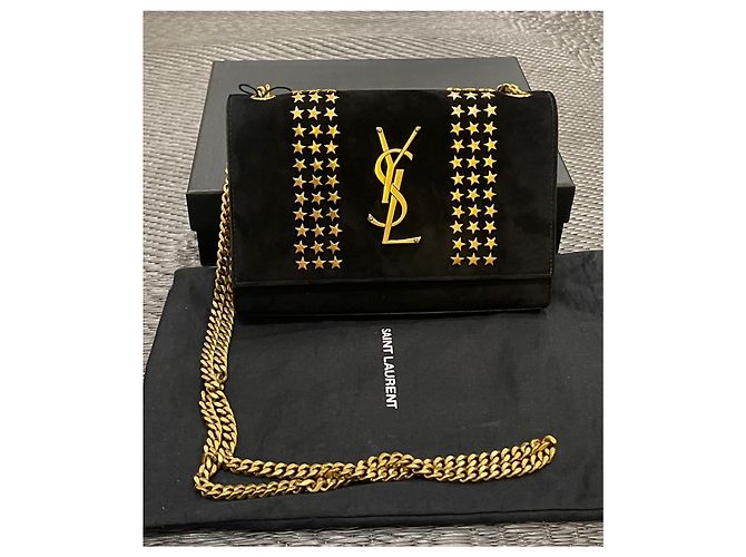 Downtown Yves Saint Laurent Black Suede Star Studded Kate Nero - vista 2