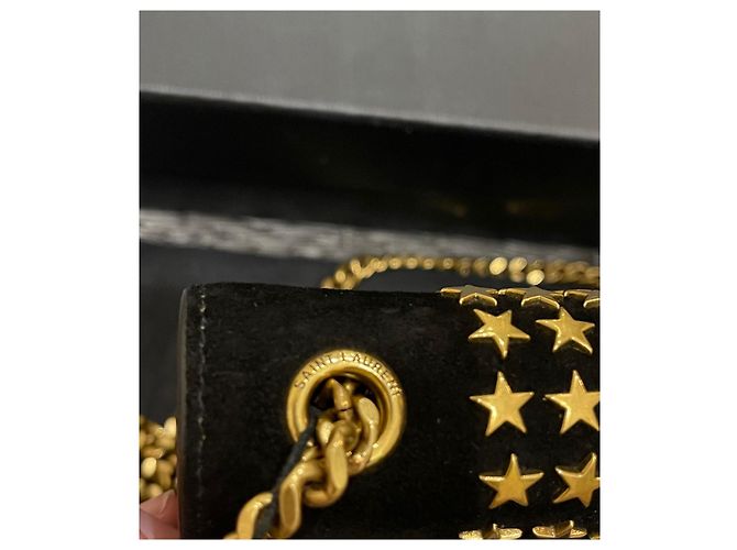 Downtown Yves Saint Laurent Black Suede Star Studded Kate Nero - vista 3