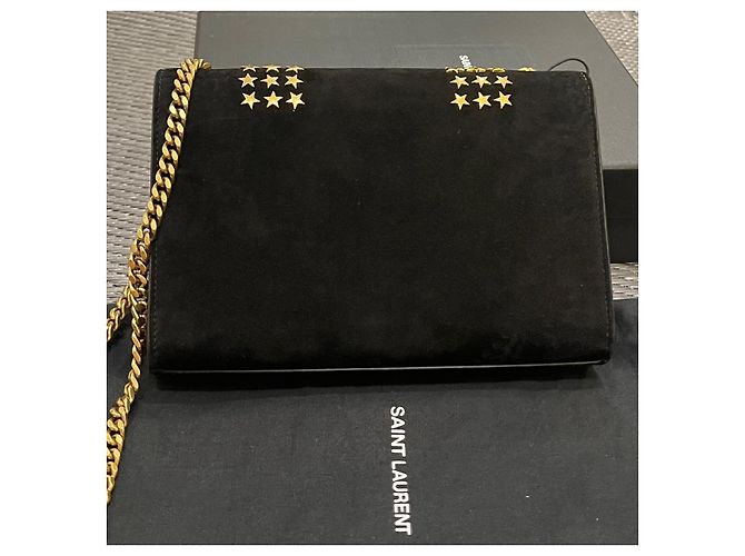 Downtown Yves Saint Laurent Black Suede Star Studded Kate Nero - vista 6