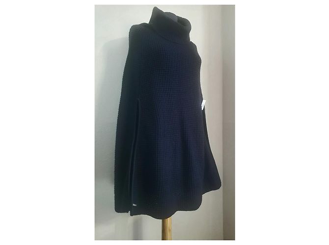 Ralph Lauren Poncho Schwarz Wolle - Ansicht 2