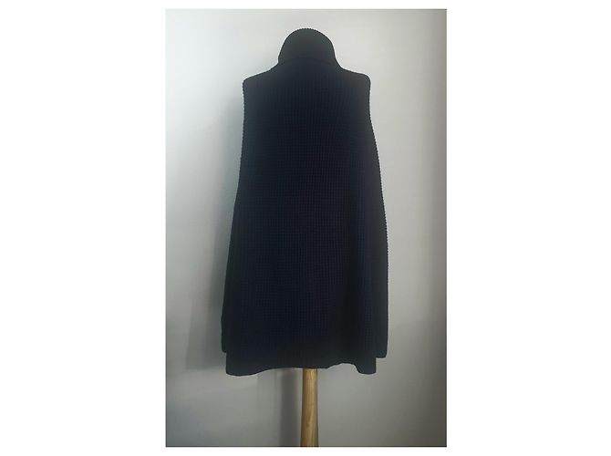 Ralph Lauren Poncho Schwarz Wolle - Ansicht 5