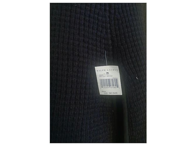 Ralph Lauren Poncho Schwarz Wolle - Ansicht 6