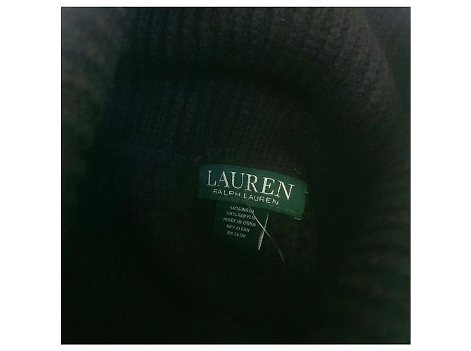 Ralph Lauren Poncho Schwarz Wolle - Ansicht 7