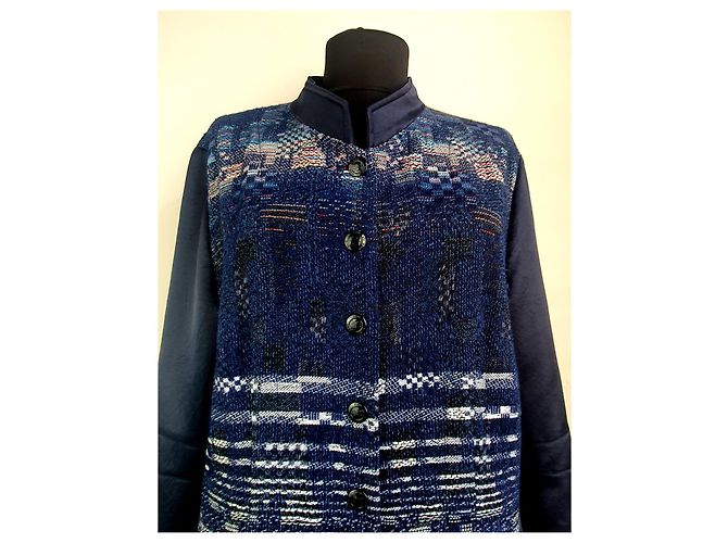 Cappotto Blazer Lungo Riani Blu e Multicolore in Lana - vista 2