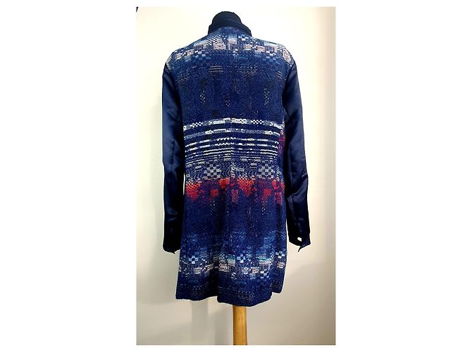 Cappotto Blazer Lungo Riani Blu e Multicolore in Lana - vista 5
