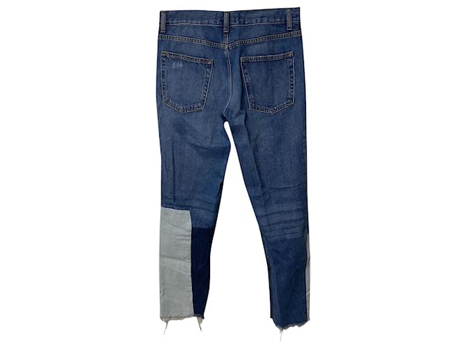 Jeans Sandro Distressed Patchwork em algodão azul - vista 2