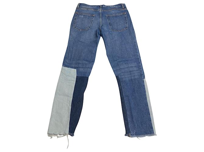 Jeans Sandro Distressed Patchwork em algodão azul - vista 4