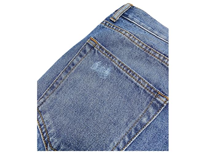 Jeans Sandro Distressed Patchwork em algodão azul - vista 5