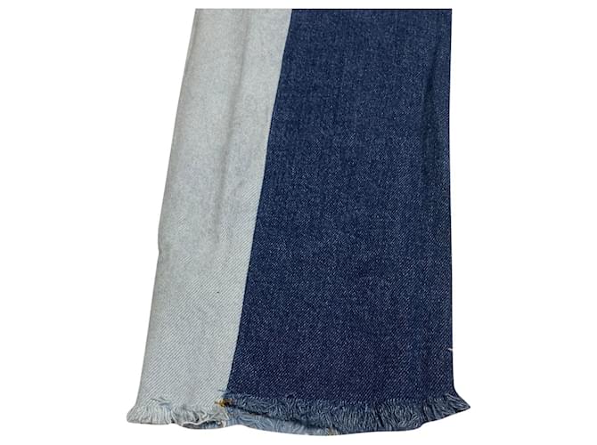Jeans Sandro Distressed Patchwork em algodão azul - vista 6