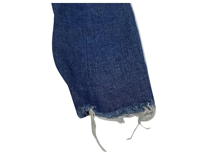 Jeans Sandro Distressed Patchwork em algodão azul - vista 7