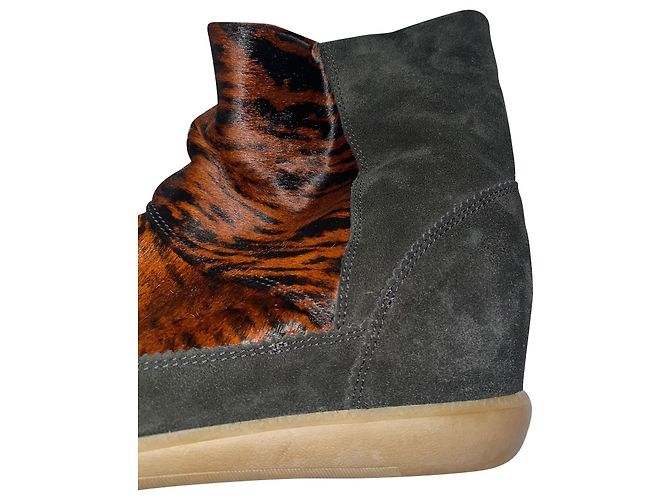 Botines con estampado Upperr de Isabel Marant en ante marrón Impresión de pitón - vista 7