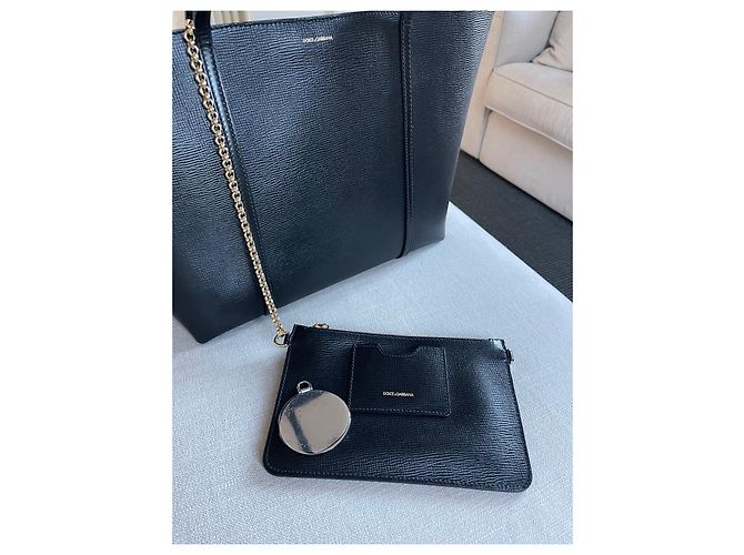 Borsa shopping Dolce & Gabbana Escape in pelle nera Nero - vista 8