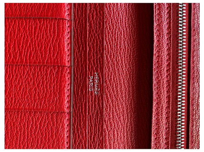 Béarn Cartera Hermès Bearn Roja de Cuero - vista 5