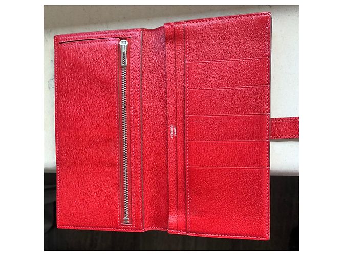 Béarn Cartera Hermès Bearn Roja de Cuero - vista 6