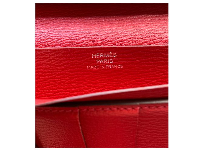 Béarn Cartera Hermès Bearn Roja de Cuero - vista 7