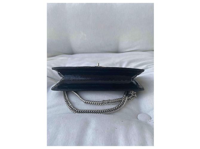 Borsa Chanel Timeless in pelle di lucertola nera Nero - vista 4