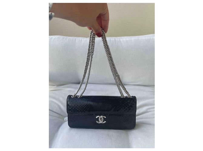Borsa Chanel Timeless in pelle di lucertola nera Nero - vista 6