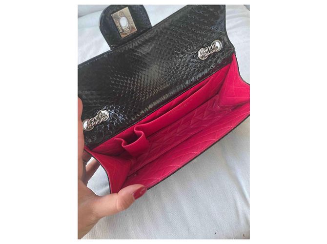 Borsa Chanel Timeless in pelle di lucertola nera Nero - vista 7