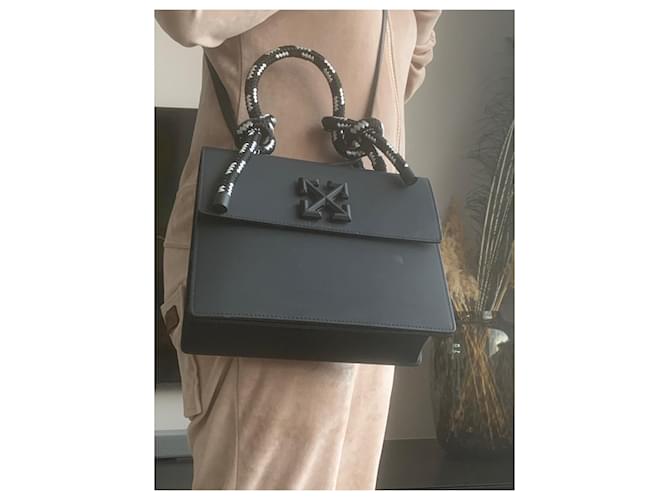 Borsa Off White in pelle nera Nero - vista 2
