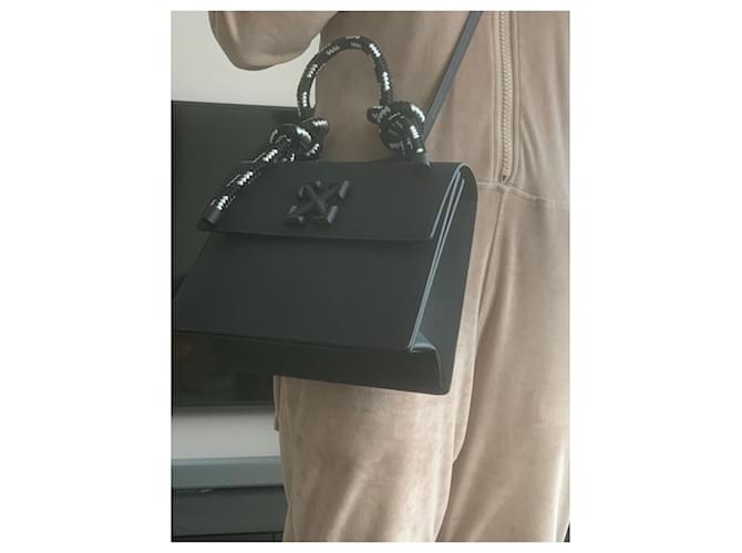 Borsa Off White in pelle nera Nero - vista 3