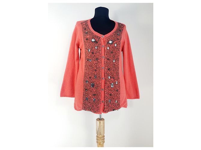 Day Birger & Mikkelsen Cardigan Orange Koralle Wolle Angora - Ansicht 2