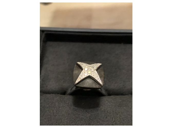 Anello Mauboussin String Star Oro Bianco Ebano e Diamanti Nero - vista 3