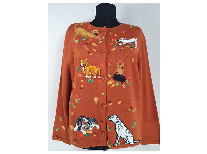 Autre Marque Cardigan Michael Simon Algodão Rami Bordado de Cães Tamanho L Multicor - vista 2