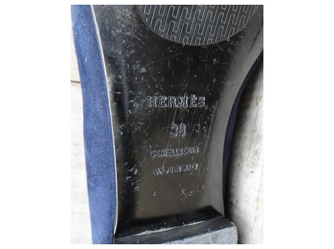 Richelieu Hermès p 39 Schwarz Dunkelblau - Ansicht 8