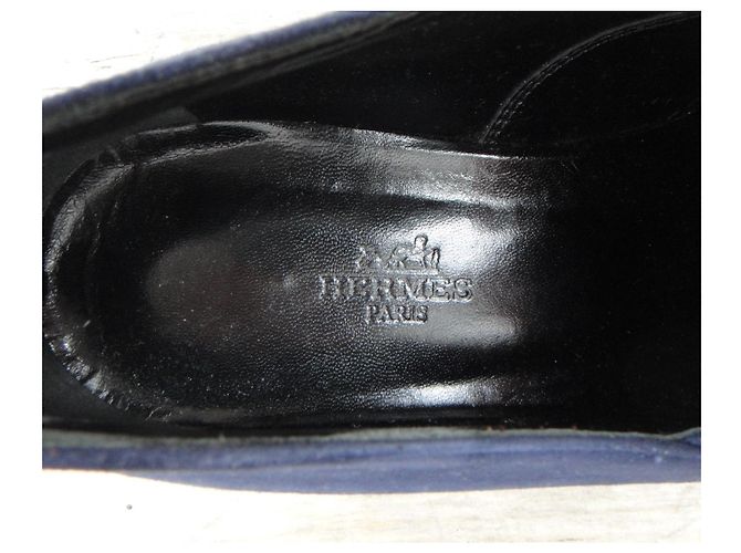 Richelieu Hermès p 39 Schwarz Dunkelblau - Ansicht 9