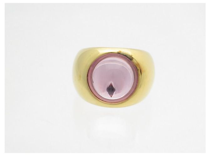 ANELLO LALIQUE CHEVALIERE CABOCHON T51 ANELLO IN CRISTALLO PLACCATO ORO GIALLO E ROSA - vista 2