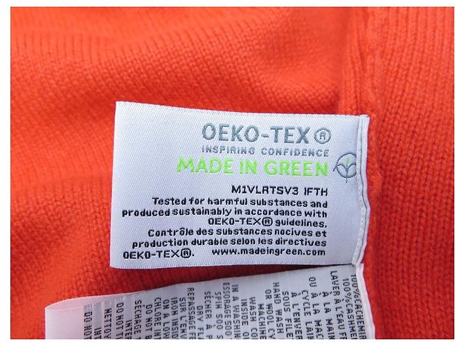 NEW ERIC BOMPARD V SWEATER LOOSE INTARSIA LOZENGES ORANGE M 40 Cachemire - vista 3