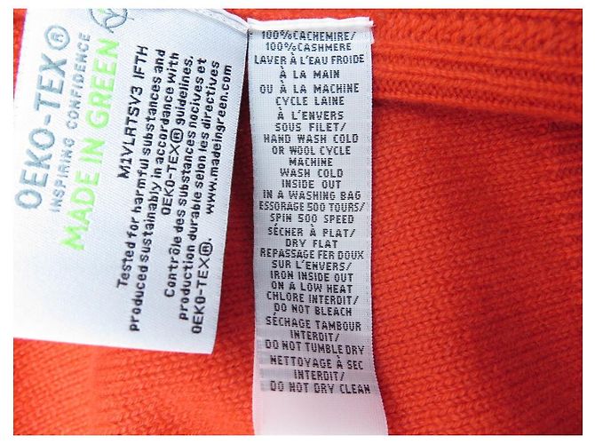 NEW ERIC BOMPARD V SWEATER LOOSE INTARSIA LOZENGES ORANGE M 40 Cachemire - vista 4
