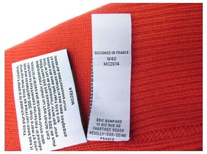 NEW ERIC BOMPARD V SWEATER LOOSE INTARSIA LOZENGES ORANGE M 40 Cachemire - vista 6