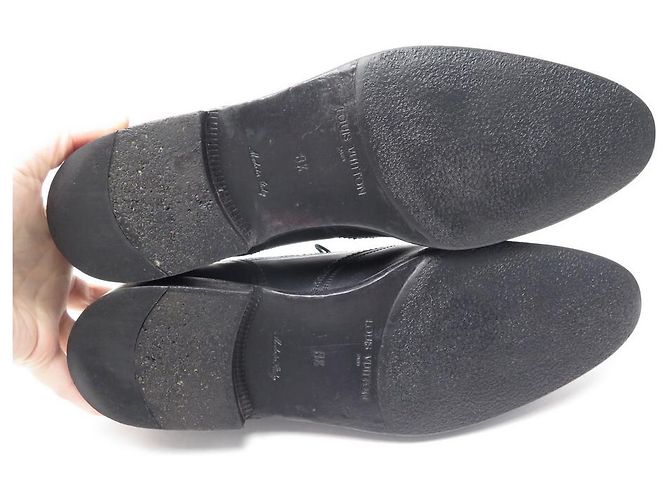 SCARPE LOUIS VUITTON OXFORD 8.5 42.5 IN PELLE BICOLORE NERO E MARRONE - vista 3