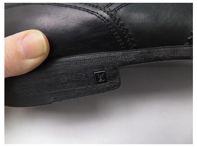 SCARPE LOUIS VUITTON OXFORD 8.5 42.5 IN PELLE BICOLORE NERO E MARRONE - vista 5