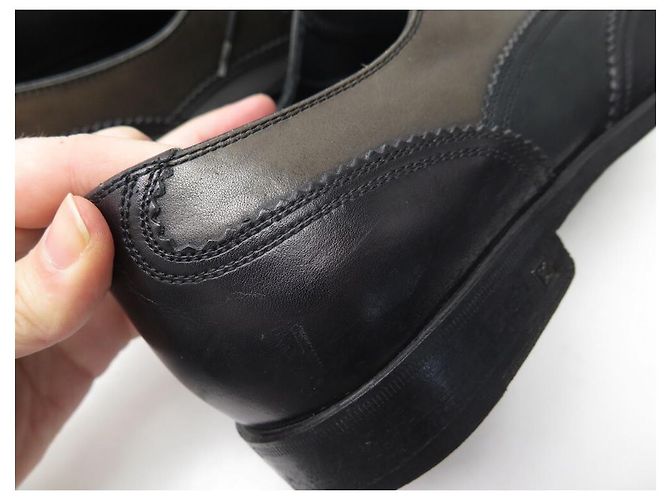 SCARPE LOUIS VUITTON OXFORD 8.5 42.5 IN PELLE BICOLORE NERO E MARRONE - vista 9