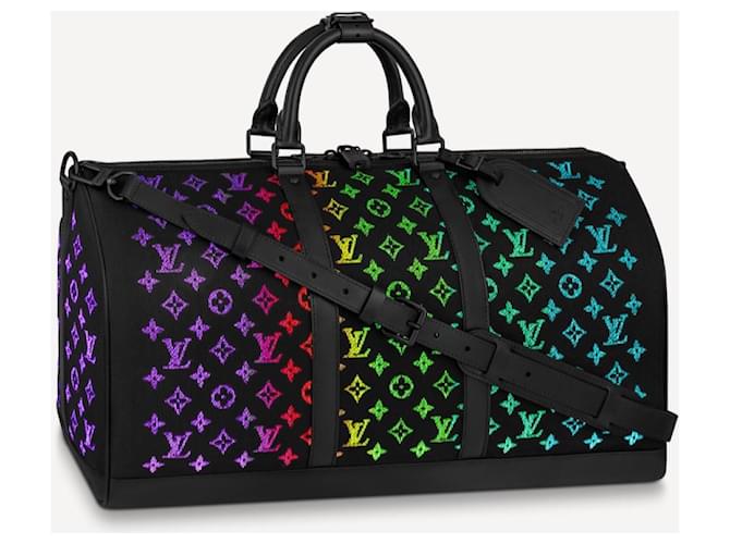 Keepall Louis Vuitton continua a fulminare virgil abloh Nero - vista 3