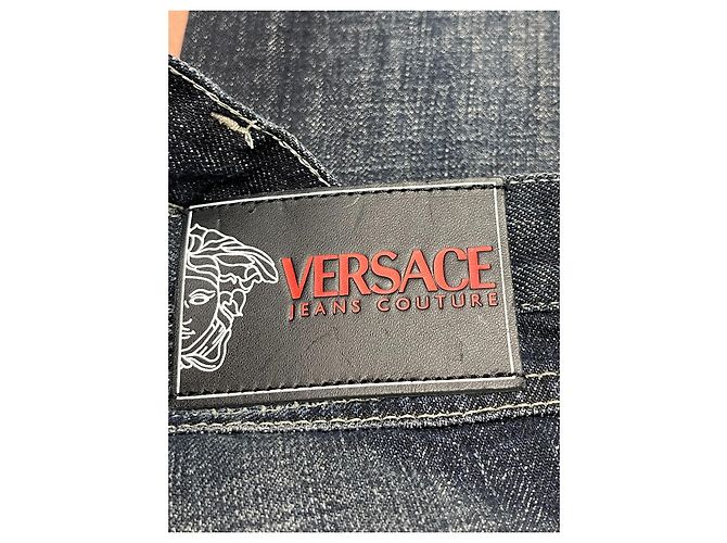 Vaqueros de denim Versace corte recto azul - vista 11