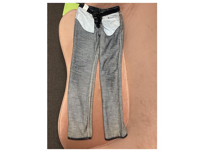 Vaqueros de denim Versace corte recto azul - vista 15