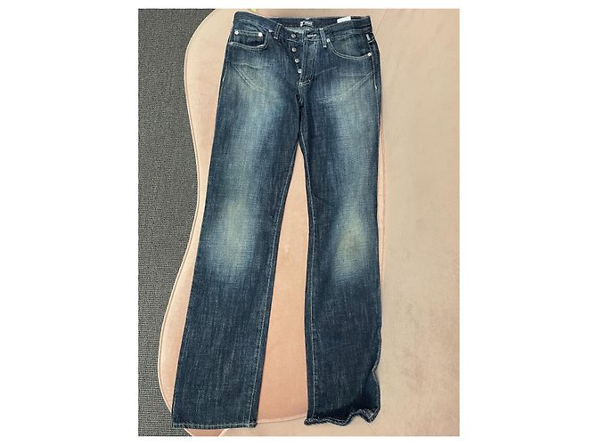 Vaqueros de denim Versace corte recto azul - vista 2
