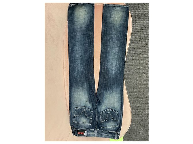 Vaqueros de denim Versace corte recto azul - vista 3