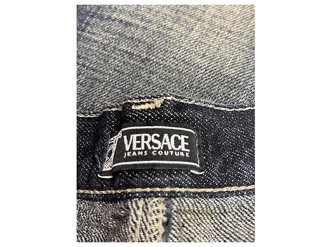 Vaqueros de denim Versace corte recto azul - vista 4