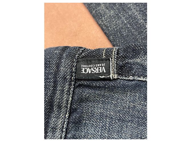 Vaqueros de denim Versace corte recto azul - vista 5